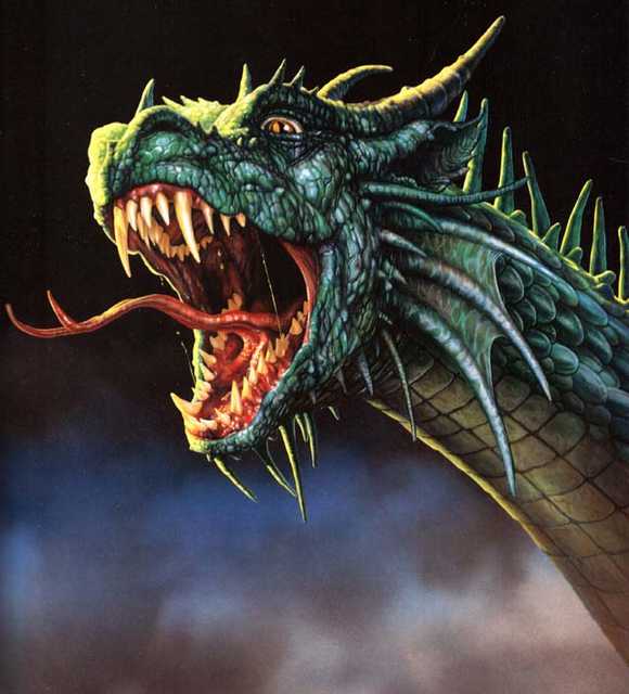 ROAR! - A Great Earth Dragon roaring, from The Book of the Dragon by artist Ciruelo.