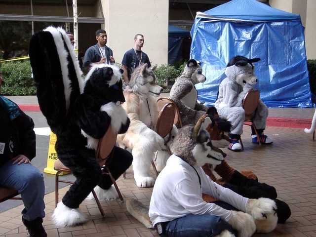 Critterlympics 3 - The peanut gallery during the Twister competition. (FC2003)
