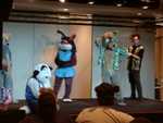 Furry Improv - Violet Bunny and Yippee Coyote (and two others I don't know the names of) on stage for the Improv. (FC2002)