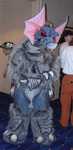 Megaphant - His eyes had twinkling red lights in them. Too bad the plush Godzilla wasn't at FC this year to pose with this guy! (FC2002)