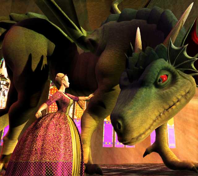 Uneasy Negotiations -
Ultra-detailed rendering of a princess meeting with a dragon. 
See the original at Anton Kisiel Designs, which also has lots of tutorials and resources.
 (Submitted by artist)