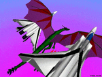Crowded Sky - High-tech fighter jets share airspace with a green dragon. Turbo Silver, 1989
