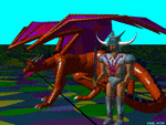 Square-Cube Law - The knight and dragon from my Square-Cube Law animation(created for Interact '90). Rendered in Imagine, 1990