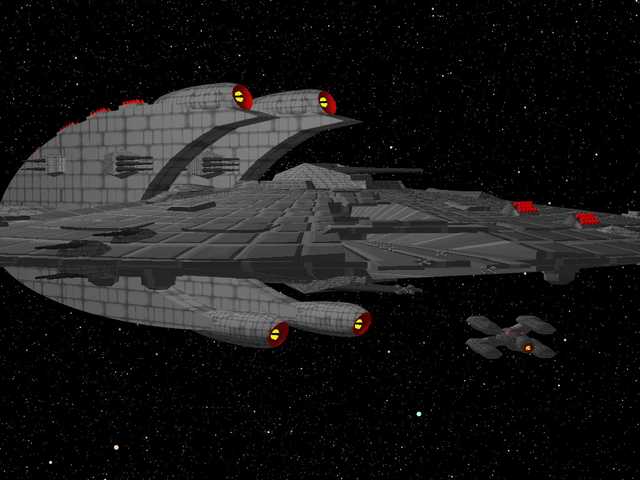 Alien carrier ship and fighters
