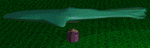 Charon, the young Stelya-rhyan, hovering over the Tower on Genesis. Rendered in Imagine, 1996