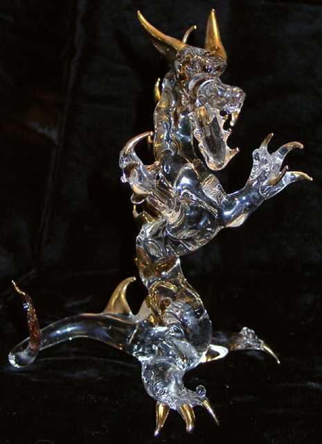 Hawaii #1 - He's from Hawaii! Blown glass with gold gilding. (Front View)