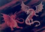 Sky Duel - Two rivals face off in the air, by Marguerite Fields