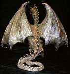 Midas - Gold-plated pewter dragon, one of my first. (Back View)