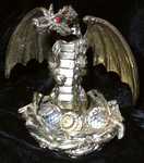 Nest - Gold-plated pewter mother with her diamond eggs.
