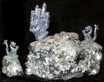 Twins #2 - Little pewter fellows on pyrite.