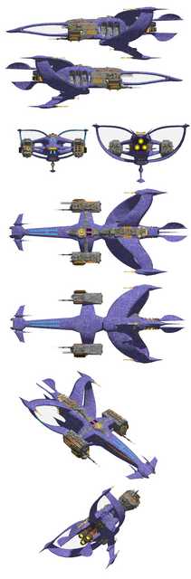 Model view of the Supernova, a Minbari-Vorlon-Earth Force hybrid battleship (original design by Conrad "Lynx" Wong).