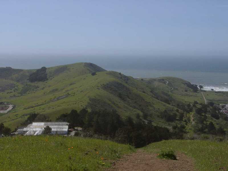 Looking down on Shelldance, the orchid nursery at the trailhead.