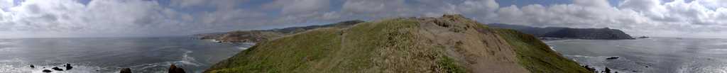 
Panoramic view from the edge of the headland between Rockaway and Linda Mar in Pacifica.