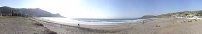 
Panoramic view of the beach at Linda Mar near Pedro Point in Pacifica.
