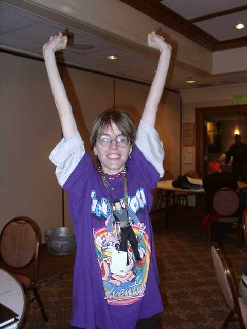 Babs, hopped up on Mountain Dew and Pixie Stix. (FC2003)